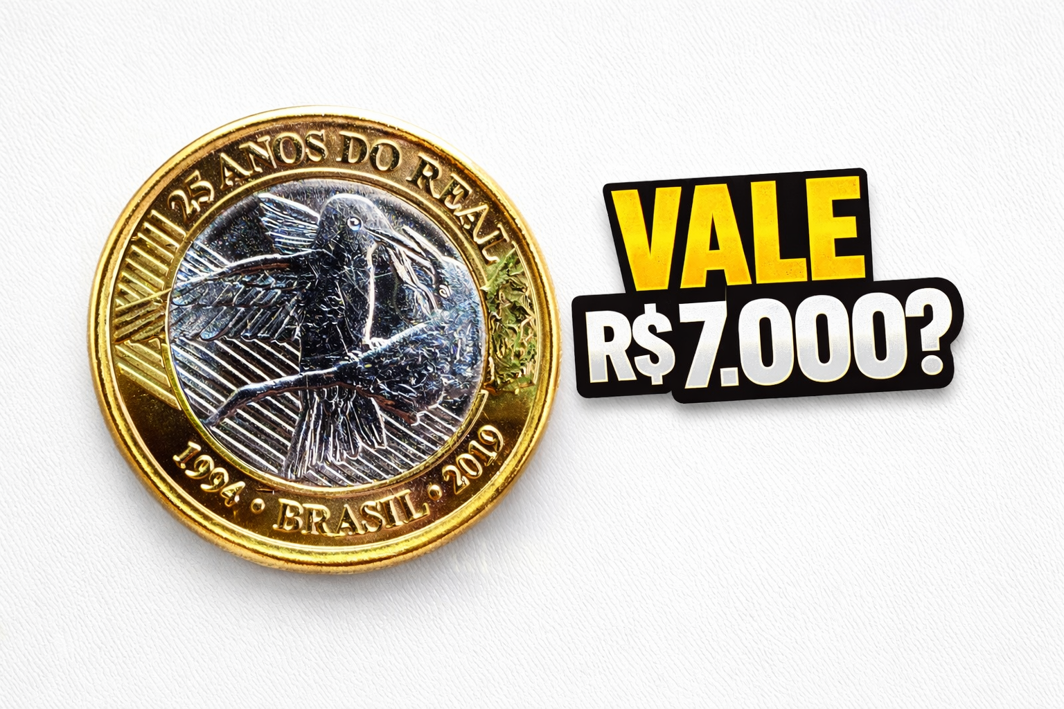 Moeda de 1 Real Beija-Flor rara comemorativa de 25 anos do Real valendo 7 mil reais